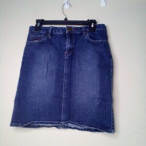 Squeeze Jeans Denim Skirt Women 9 10 Short Back Slit 90s Y2K Blue